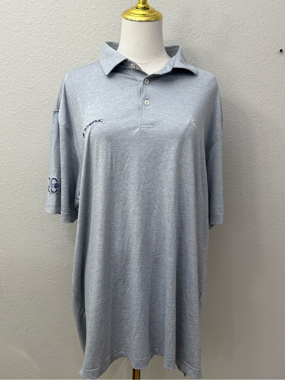 Rhoback Light Gray Men’s Polo Shirt - Classic Short Sleeve